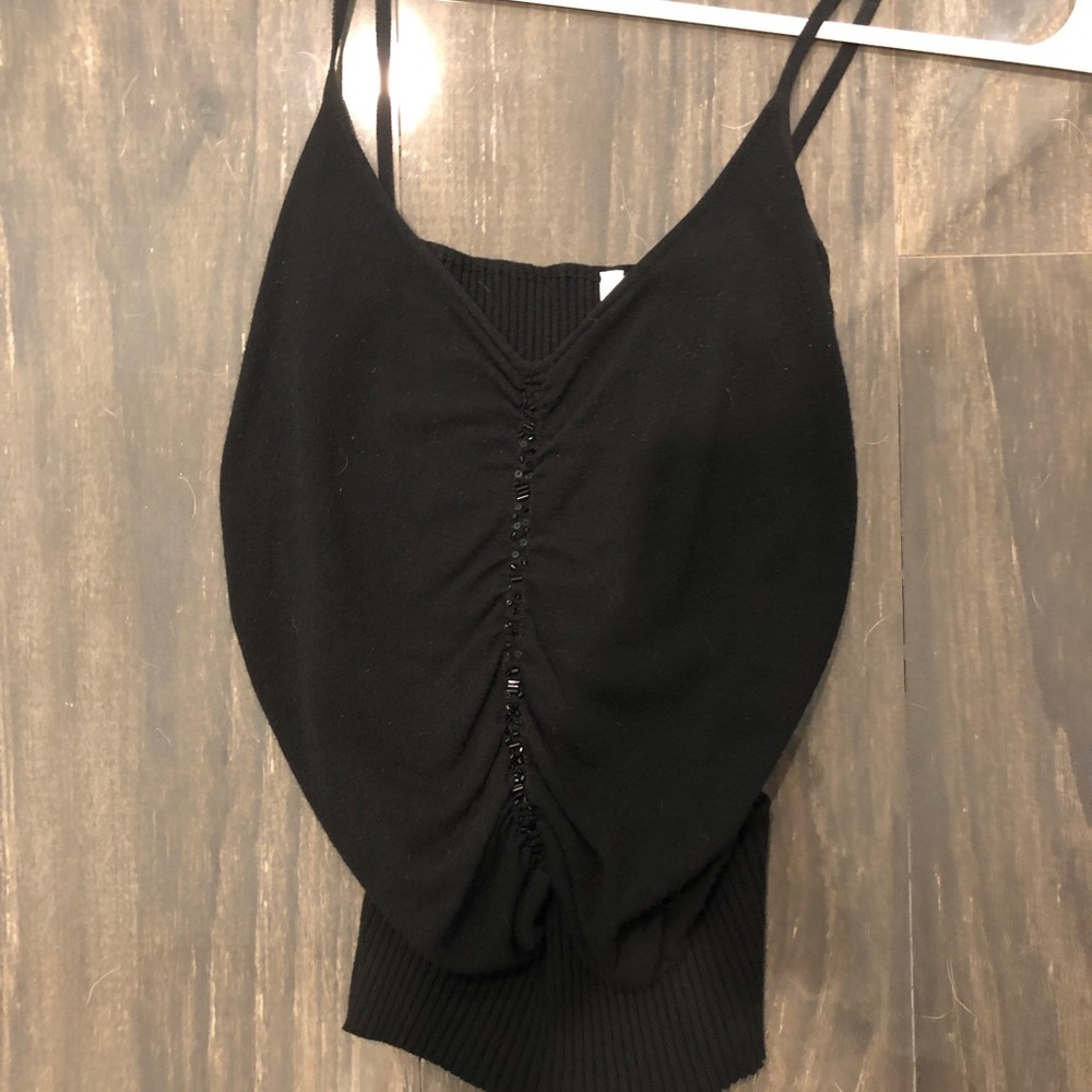 Black designer tank top